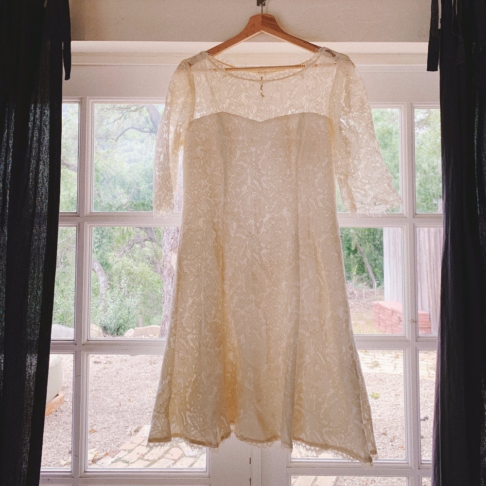 Eliza J Fit + Flare Lace Dress